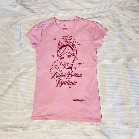 DISNEY WORLD BIBBIDI BOBBIDI BOUTIQUE CINDERELLA PINK TEE - Picture 2 of 10